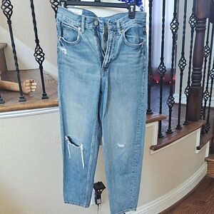 GAP High Rise Barrel Jeans in Blue